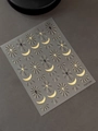 Silver foil cross and moon nail art stickers with mystical celestial design ProYT7284 - Hot Gold Stamping YT7284Pro Long Black Gold