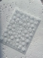 3D embossed white snowflake nail stickers with Snowflakes text and YT7369 model - Embossed Style (YT7369)