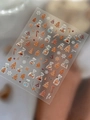 Holographic Christmas nail art sticker with gingerbread man and tree icons, YT7190 Pro - Silver Stamping Jelly Style (YT7190Pro)