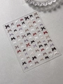Bowknot nail art stickers set with 3D embossed texture in diverse versatile colors - Dark Color (YT7168Pm)
