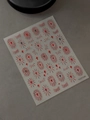Red glitter cross nail stickers with silver sunburst beams and self-adhesive design - Red Sand Finish YT7286Pro Short Red Black