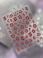 5D geprägte Nagelkunstaufkleber mit roten Blumenmustern und 3D-Strukturen Stil YT7254 - Rot (YT7254)