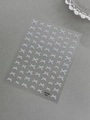 White bow nail art stickers on clear backing, sweet minimalist style with fine ribbon textures - Blue (YT7338Pm)