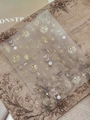 Pegatinas para uñas de concha dorada con patrones celestiales y bordes de oro - Bronceado Cristal Luz Concha (YT7099ProS)
