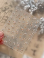Embossed 3D nail art sticker featuring silver branches and orange persimmon fruit motifs - Embossed Jelly Style (YT7396Pro)