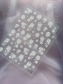 White Christmas snowflake and tree nail stickers YT7449 for festive manicure art - Flat Smudge White (YT7449Pm)