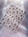 Christmas nail art sticker with brown snowflakes and bells, variant YT7450 design - Flat Smudge Black (YT7450Pm)
