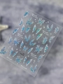 Holographic butterfly nail art stickers with iridescent pink and blue wing designs - Starlight Film Jelly (YT6140Pro) Blue