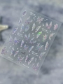 Holographic pink butterfly nail art sticker with sparkling glitter effects YT6141 - Starlight Film Jelly (YT6141Pro) Pink