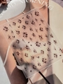 Adesivi per unghie a cinque petali in inchiostro marrone a rilievo YT7324 stile cinese - Rilievo Nero (YT7324)