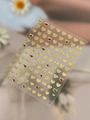 Golden and red heart nail art stickers YT7040 with embossed metallic textures on clear film - Hot Stamping YT7040Pro