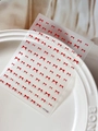3D red bow nail art stickers with embossed texture and transparent film backing YT7160 - Red Embossed Style (YT7160)