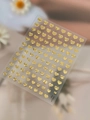 Gold heart nail stickers YT7041 with mirror, dot and embossed metallic textures - Bronzing YT7041Pro