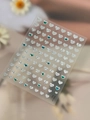 Self-adhesive 3D nail art stickers with silver and cyan embossed heart patterns YT7042 - Hot Stamping Silver YT7042Pro