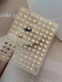 Golden embossed heart nail art stickers YT7044 with textured patterns for DIY manicure - Hot Stamping YT7044Pro
