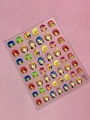 Pegatinas de uñas de personajes de dibujos animados YT7550 sobre fondo rosa - Estilo Plano (YT7550Pm)