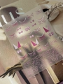 Sparkly pink bow and silver chain French nail art stickers in model SiS YT7307 - Rhinestone Silver Stamping Pink Bow (YT7307SiS)