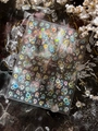 Detailed view of iridescent bubble nail stickers with rainbow laser gloss and star patterns - Shell Light (YT6217Te)