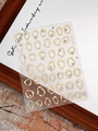 Detail of gold circle nail stickers with rhinestones on transparent backing film - Gold Irregular Rings With Rhinestones (YT6362Me S)