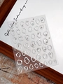 Macro detail of 3D silver nail stickers with heart circles and rhinestone embellishments - Silver Irregular Rings With Rhinestones (YT6361Si S)