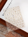 Detail of gold nail stickers featuring hearts and geometric patterns with small pearls - Gold Hearts Waves And Stars With Rhinestones (YT6364Me S)