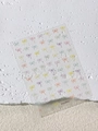Detailaufnahme von 3D-Präge-Gelnägel-Aufklebern mit bunten Schleifenmotiven in Pastell - Gelee-Textur Schleife (YT5530Pro)