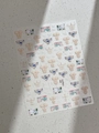 Detailsicht der Sommer-Nagelsticker mit Bademoden- und Kokosnussbaum-Mustern - Flacher Sommerstil (YT6215Pm)