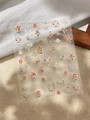 Detail of vintage gold-leaf nail stickers with red and white floral and cloud patterns - Gold Foil (YT6505Pro)