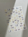 Makro-Detail von Sommer-Nagelstickern mit 3D-Badehosen und Palmen-Motiven - 3D Relief Gelee-Stil (YT6216Gd)