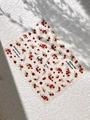 Süße Litschi und rote Beeren Nagelsticker YT6152 mit floralen Mustern im China-Stil - Flaches Gelee (YT6152Gd)