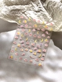 Detailed macro view of laser pearlescent pink cloud and moon nail art stickers - Laser Dreamy Sky Cloud (YT4627)
