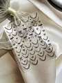 Detail of French lace nail decals with black bows and white hearts on satin - Black Bowknot Lace Pattern (YT6232Pm)