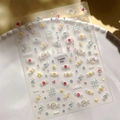 Stickers ongles bonbons gelée YT6089 Pro avec douces étoiles et motifs de dessert rose - Style Jelly Shell Light (YT6089Pro)