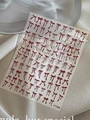 Stickers nail art relief 3D nœuds rouge foncé, modèle YT7408 pour manucure chic - Nœud 3D Rouge Gaufré (YT7408)