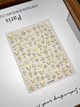 Golden chrome cross and iris retro nail art stickers set with metallic finish YT6279 - Gold Vintage Cross Style (YT6279Pro)