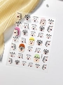 Relief cartoon expression nail stickers featuring colorful funny faces YT6513 - Embossed YT6513