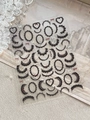 Detail of YT6370 black lace nail stickers with small red and white bows on a vintage sheet - Black Lace (YT6370)