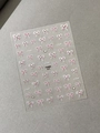 Pink and white bow nail art stickers with glitter rhinestones style YT6084 - Pink and White Bowknot (YT6084) / Crystal Shiny Silver