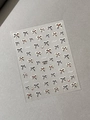 3D bow nail art stickers with pearls and rhinestones on semi-transparent base YT6085 - Black and White Bowknot (YT6085) / Diamond Gold Stamping