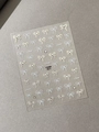 Self-adhesive nail art stickers with white and gold bows, model YT6086 with small crystals - Blue and White Bowknot (YT6086) / Diamond Gold Stamping