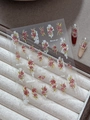 Detail of Rose Diary embossed nail art stickers with vintage red floral patterns and lace - Red Rose Lace Embossed (YT6301)