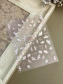 Detail of floral nail art stickers with white petals and rose gold accents on paper - Rose Gold Style (YT6367Mg)