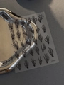 Black skeleton hand nail stickers YT6393 variant with various gestures on silver plate - Embossed Style (YT6393黑色) / Black