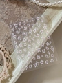 Detailed macro shot of white and pink floral embossed nail art stickers model YT5998 - Relief Style (YT5998)