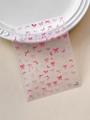 Detail view of bow knot nail stickers in various shades of pink and deep red - Pink Style Bow (YT5503Pm)