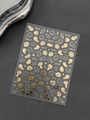 Gouden metallic nagelstickers met lachende gezichten en sterren op grijze basis - Bronzing Goud (YT6463Me)