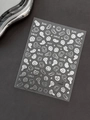 Zilveren reliëf nagelstickers met smeltende smileys en diverse modieuze teksten - Bronzing Zilver (YT6464Si)