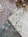 Detail of Surrealist melting clock and Christmas tree nail stickers with silver outlines - Silver Foil YT6544Si