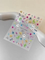 Macro detail of 3D embossed Halloween nail stickers with pumpkins and ghost patterns - Crystal Jelly Shell Glow (YT6674ProS)