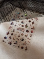 Holographic Halloween nail stickers with pumpkins and bats style YT6615Te design - Halloween Bat Black Cat (YT6615Te)